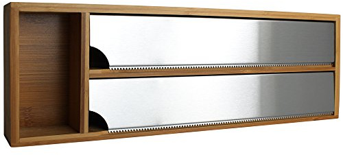 TW24 Bambus Folienspender Kesper für Alu- oder Frischhaltefolie - Folienschneider - Folienhalter