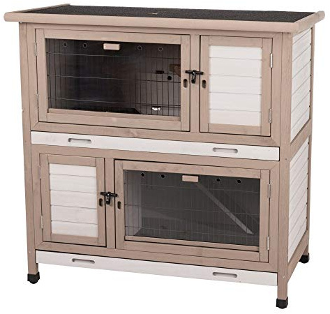 Trixie Natura Kaninchenstall mit Isolierung, 116 x 113 x 65 cm, grau