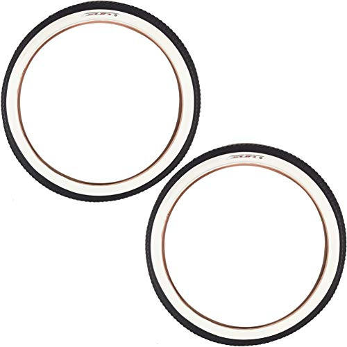 Sunlite Cruiser 927 Classic Beach Road Street Balloon Sun Bicycle Tire Bike Bundle 24 x 2.125 (White 2 Tire)