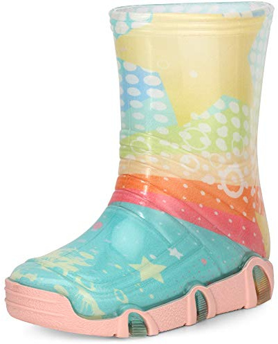 Ladeheid Botas de Agua Unisex para Niños Zapatos Resistentes al Agua Botas de Goma Calzado de Lluvia para niños y niñas Zapatos Infantiles SwkBW31 (Turquesa Modelo-31, 35/36 EU)