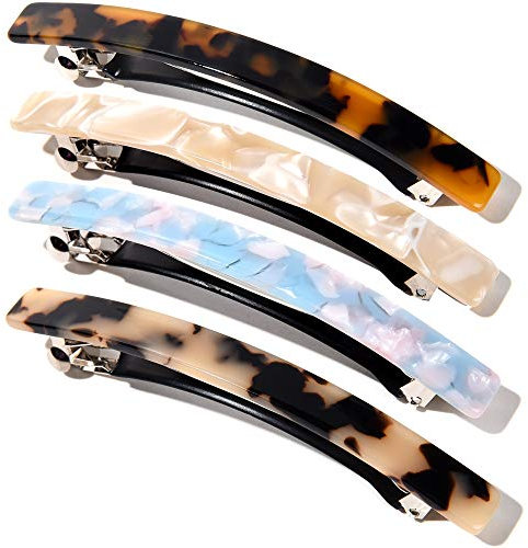 10 Cm Lange Dünne Haarspange Rechteckige Automatische Haarspangen Groß Zelluloid Leopard Haar Spange Haarclips Für Damen Mädchen Dicke Mittleres Haar