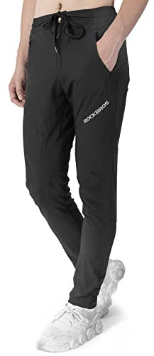ROCKBROS Mens Cycling Pants Mountain Bike Pants Quick-Dry Biking Pants for Running Hiking Outdoor Sports 4XL Black