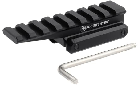 FOCUHUNTER Rehausseur de Lunette de visée Tactique Picatinny, Longueur 3,5, Hauteur 0,67, Adaptateur de Montage 8 Fentes, léger et décalé, pour viseur Point Rouge
