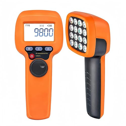 Stroboskop Drehzahlmesser 60-99.999U/min, Kethvoz Geschwindigkeitsmessgerät | Gen. ±0,001% FS, 1500 Lux, Phasenanpassung, LED Drehzahlmesser Digital für Motorsäge Motoren Lüfter Pumpen Getriebe
