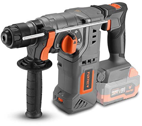 Trapano tassellatore martello perforatore FUXTEC a batteria 20V E1RH20 - Senza batteria/caricatore - 950 colpi/min 2 sensi di rotazione - Impugnatura supplementare - Funzioni di foratura regolabili