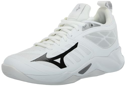 Mizuno Women's Wave Dimension Volleyball Shoe, White-Black, 10.5