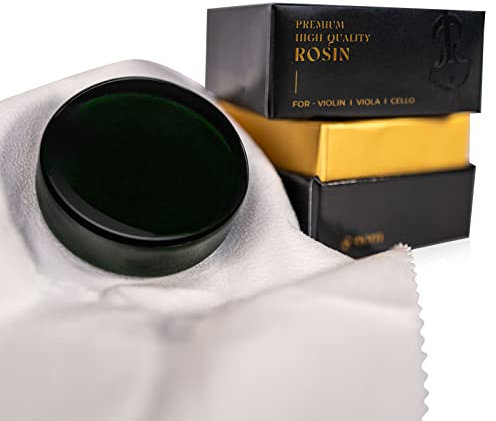 Viotti Kolophonium für Violine, Bratsche und Cello: Superglattes Kolophonium mit fortschrittlicher Technologie für hervorragenden Halt mit geringem Staub; Lieferung in gepolsterter Schutzhülle, um