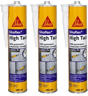 Lot de 3 mastic-colle à prise rapide - SIKA Sikaflex High Tack - Blanc - 300ml