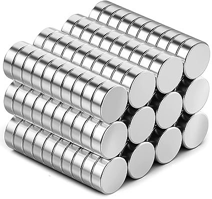 WATELL 40 Pcs Magnets, Neodymium Magnets For Whiteboard Strong Magnet Office and Home,6x3mm Fridge small Perfect tools fishing,Magnets classroom, Silver