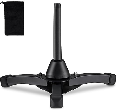 Vangoa Flute Clarinet Stand, Tripod Stand Holder Portable Foldable for Oboe Flute Clarinet Straight Saxophone Wind Instrument with Flannel Bag, Upgrade