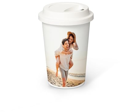 Made in Gift Vaso Plástico Ecológico Personalizado Infantil 400 ml | Con Foto o Diseño, Reutilizable, Con Tapa, Take Away