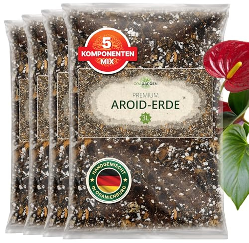 ORAGARDEN Aroid Mix Erde für Zimmerpflanzen und Garten - 12L Aroiden Substrat für Pflanzen, Palmen, Blumen - 5 Komponenten Blumenerde