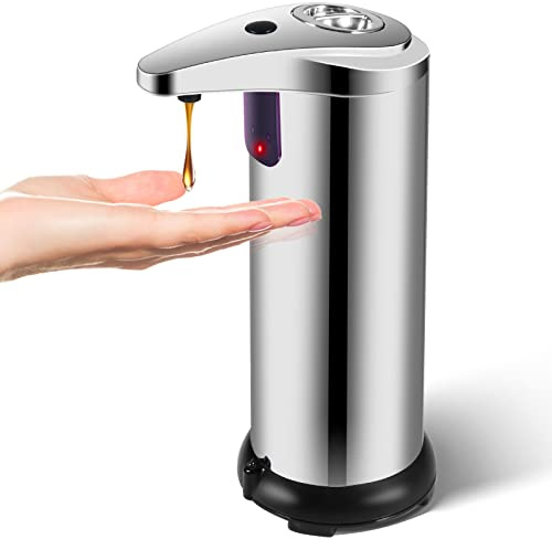Automatic Soap Dispenser, Touchless 3-Level Adjustable Hand Sanitizer Dispenser, Equipped Upgraded Waterproof Base Infrared Sensor, Liquid Soap Dispenser for Kitchen Bathroom