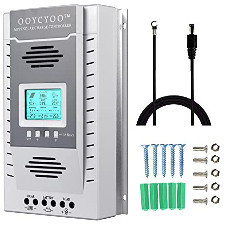 OOYCYOO 80A Solarladeregler MPPT 12V/24V Max PV Eingangsspannung 100V, LCD Display Solar Laderegler für Belüftete Versiegelte Gel NiCd Lithium Batterie
