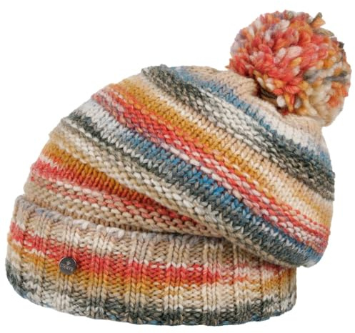 LIERYS Fauske Bommelmütze Strickmütze Umschlag Made in Germany Damen und Herren Herbst Winter