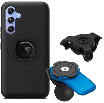 QUAD LOCK 1 Kugel-Adapter Handyhalterung für Motorrad mit Vibrationsdämpfer und MAG-Hülle für Galaxy A54