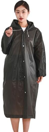 BeLongsYou 7 Pezzi Poncho Riutilizzabile Impermeabile Portatile Impermeabile da Viaggio Impermeabile Eva Set Impermeabile Adulto Maschio Femmina All'aperto Escursionismo Campeggio,Nero,One Size