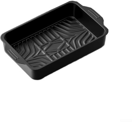 Gegrillte Fischplatte, antihaftbeschichtet, Karbonstahl, Grillfischplatte, großes Serviertablett, Fischplatte zum Dämpfen von Fischfleisch (groß tief)