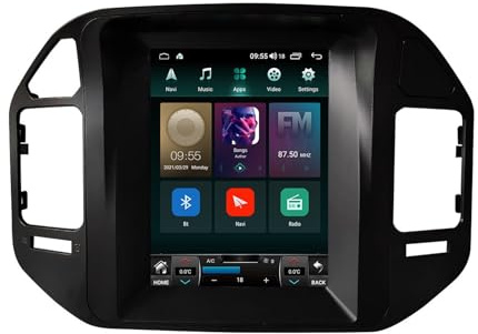 BOJONTN 9.7 Pulgadas Android 14 Doble DIN Radio de Coche para Mitsubishi Pajero V60 V68 V73 1999-2006 con CarPlay inalámbrico GPS Navi Cámara de Respaldo Controles del Volante Bluetooth(A,SK2(2+32G))