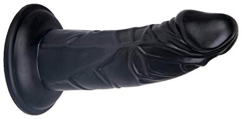 Lustfactor Godemichet noir épais de 15 cm de taille réaliste en TPE sûr avec pied ventouse Convient pour sangle Diamètre 40 mm Entraîneur de pipe Idéal pour les débutants
