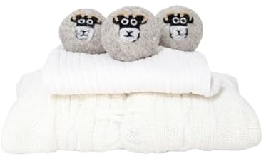 Swaledale Sheep 100% Wool Tumble Dyer Balls, Reusable, Natural, Chemical Free Laundry Fabric Softener