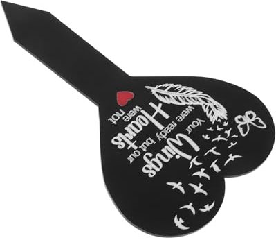 BESPORTBLE Targa Commemorativa Per Esterni Personalizzata Palo Per Tomba Ornamento Da Giardino Forma Di Cuore Targa Commemorativa Per Cimitero Decorazione Per Giardino