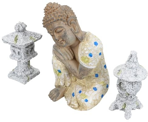 PRETYZOOM Buddha-Statue Für Den Außenbereich Gartendekoration Zen-Figur Harz Buddha-skulptur