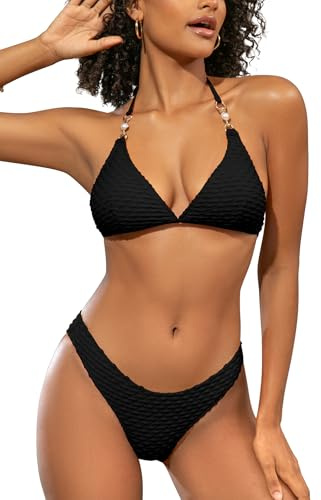SHEKINI Triangel Bikini Damen Set Sexy Bikini Damen Neckholder Bikinis für Damen
