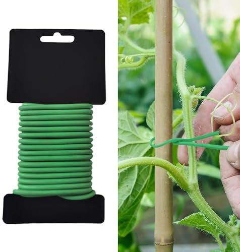 ZEIEYA Pflanzenbinder, 3,5mm x 20 m Gartendraht Weich Pflanzen Bindedrah Wickeldraht Geeignet für Gartenkletterer, Weinreben, Sträucher und Blumen,Pflanzenstütze im Garten