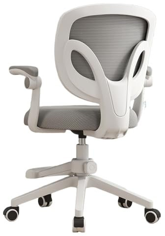 Ergonomischer Kinder-Schreibtischstuhl mit Lendenwirbelstütze, verstellbare Funktion, Drehgelenk und bequeme Armlehnen, ideal für Schule, Zuhause, Büro, Grau