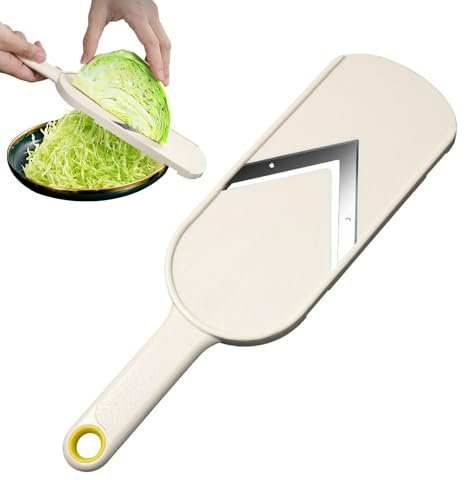 Trituradora y ralladora de repollo – Cortador de verduras, rallador y picadora de acero inoxidable | Eficiente herramienta multiusos para cortar verduras, cortador de repollo juliana, picadora para