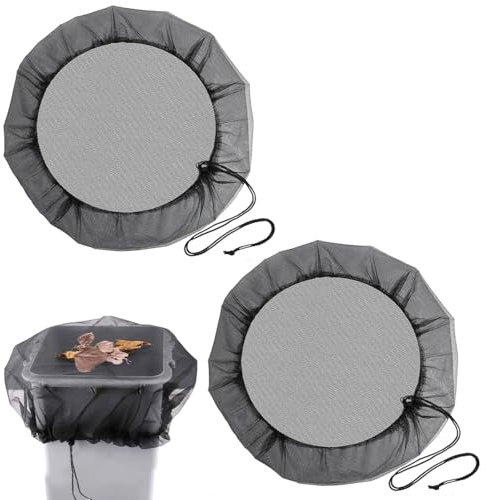 2 Pezzi Copertura per Barile da Pioggia, 60cm Regolabile Rete Cisterna Piovana, Rete per Cisterna Piovana per I Barili a Pioggia con un Diametro Inferiore a 55cm Protezione da Foglie, Insetti, Zanzare