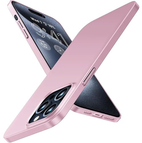 CIBOS Custodia rigida in PC opaco per iPhone 15 14 13 Pro Max, sottile, colore caramella, con retro in silicone, rosa, per iPhone 12 Mini