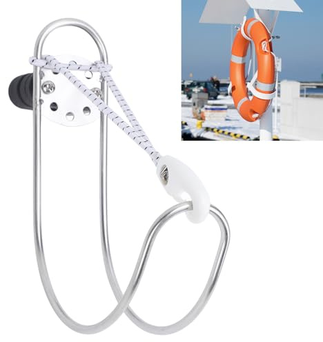 Ldafava Horseshoe Lifebuoy Holder Kit,316 Stainless Steel Ship Lifebuoy Bracket Angle Adjustable Canoe Ring Bracket,Portable Horseshoe Bracket Life Buoy Ring Holderfor Boat Marine Hardware