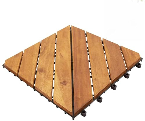 Snsowed Terrassenfliesen 20 STK Balkonfliesen, Unterlegmatte, Terrassenplatten, Gartenfliesen, Gartenplatten, Terassenboden, Bodenplatten, Weiß 30x30 cm Massivholz Akazie