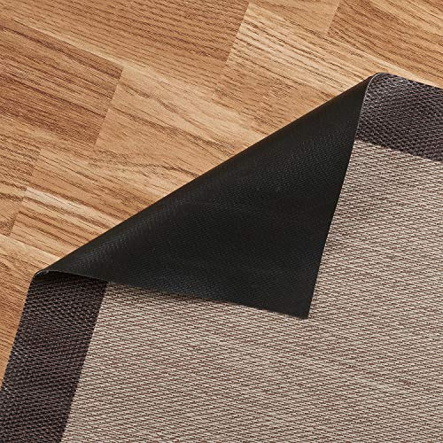 Tappeto Salotto Vinilico Antiscivolo, Lavabile e Resistente alle Macchie, Tessuto Intrecciato e Senza Pelo, Tappeto in Vinile Perfetto per Interni ed Esterni, STORESBASIC Marrone Scuro 120x180 | Impermeabile, lavabile, antiscivolo, elegante, indistruttibile, resistente a macchie e schizzi, facile da pulire. StoresBasic