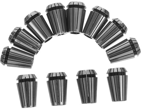 TEHAUX 12pcs CNC Collet Set High Precision Spring Collets for Engraving Milling Machines