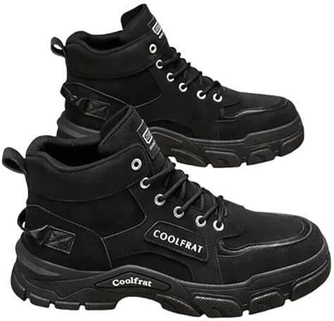 Gefütterte Winterschuhe Herren, Herren Wanderschuhe High Top Warme Freizeitschuhe Rutschfest Stiefeletten Wasserdicht Trekkingschuhe Outdoor Winterstiefel Komfort Arbeitsschuhe Lässig Sportschuhe