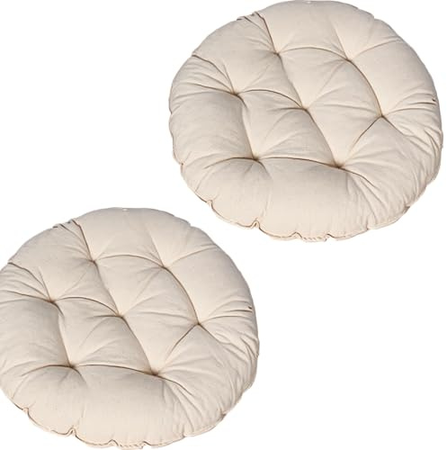 Toyosport 2 Pcs Cat Pillow Cushions, Cat Pillow Bed, Soft Fluffy Pet Pillows for Cats and Small Dogs, Washable Round Tufted Cushion Mat, 16.9 Inch Diameter, 2.4 Inch Thick