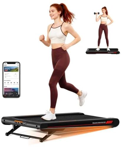 Lysole Walking Schwingungen Pad mit APP, Laufband für Zuhause 6 km/h, Walking Pad Bürogebrauch und Fernbedienung für Zuhause und Büro(Grau)