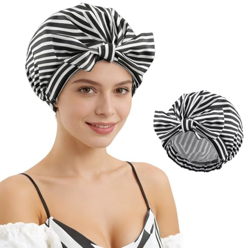 HAGOT 1 Stücke Duschhaube Damen, Elastische Duschkappe, Wasserdichte Duschhauben, Wiederverwendbare Dusche Kappen, für Mädchen Frauen Damen Salon