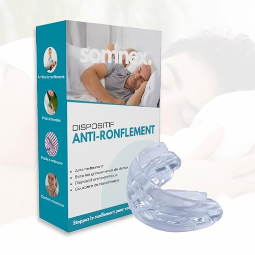 2 Dispositifs Anti-Ronflement Somnex – Gouttière Buccale – Améliore le Sommeil – Solution Naturelle et Sans Médicament - 2 tailles Small (6,5 cm)