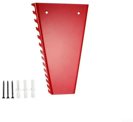 Vassoio per chiavi in ferro resistente, per cassetta degli attrezzi e conservazione a parete, design a doppio foro, compatibile con chiavi SAE e metriche, fornisce una disposizione sicura degli