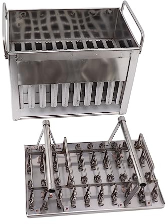 Moule à glace en acier inoxydable, 40 cavités, réutilisable, pour sucettes glacées et desserts faits maison, résistant à la rouille, facile à utiliser