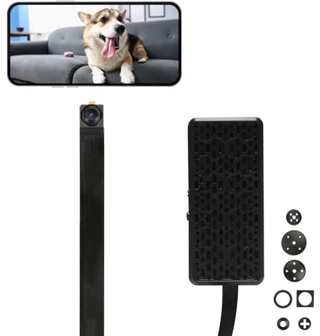 HiKam WiFi 2K Ultra HD Tiny Lens Camera, Spy Hidden Mini Wlan Video Camera, Motion Detection, App Control, Cloud & SD Storage, with built-in 800mAh Battery (No Night Vision)