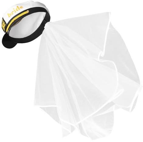 Mikinona Sombrero De Marinero Para Novia Con Velo De Tejido Elegante Para Fiesta De Boda Y Eventos Playeros