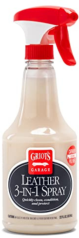 Griot's Garage Leather 3-in-1 Spray, Cleaner and Conditioner for Leather and Vinyl, Car Seats and Vehicle Interior, Truck, RV, Boats, and Home, 10963, 22 oz