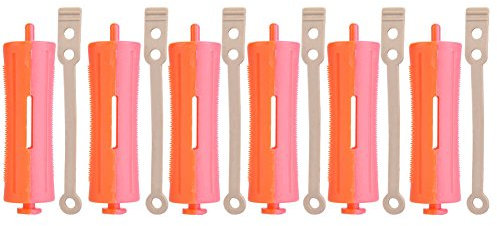 8 Sizes Standard Hair Rollers,Heat Perm Wave Rod Hair Clip Curlers with Clamps Styling Wavy Rollers Rubber Band(SH-10)