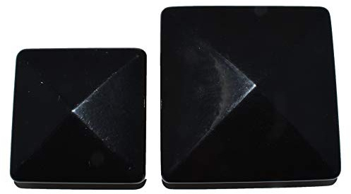 10 x 100mm x 100mm (4 x 4) Metal Pyramid Black Fence Post Caps