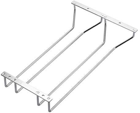 Dianoo Weinglasständer Unter Dem Schrank Stielhalter Weinglashalter Mit Schrauben Verchromt 35cm 2 Reihen